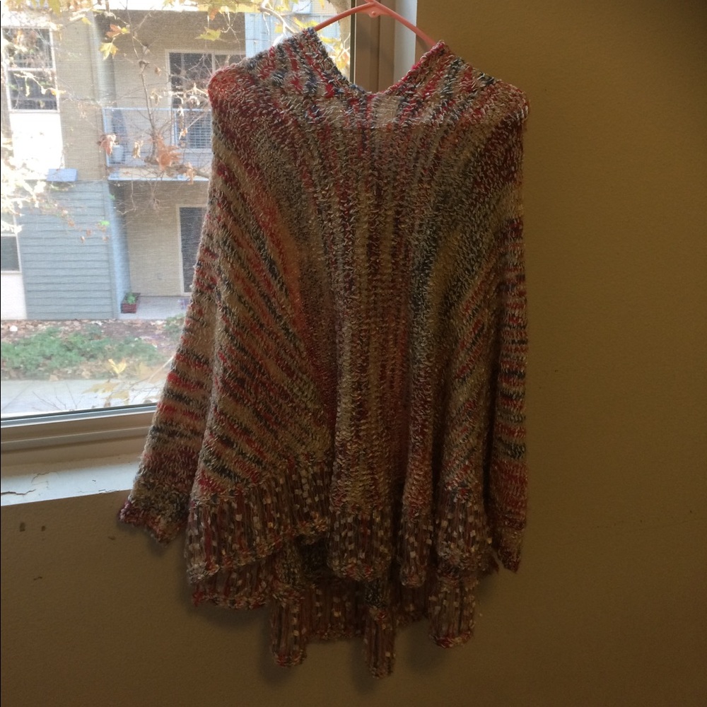 Lumiere Poncho/ cape with hoodie. One of a kind.